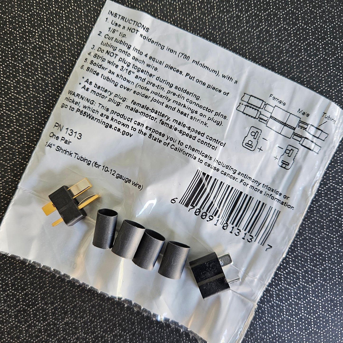 P.N. 1313 - Ultra Plug HB Male and Female Pair (1/4 Shrink) *Best Seller*