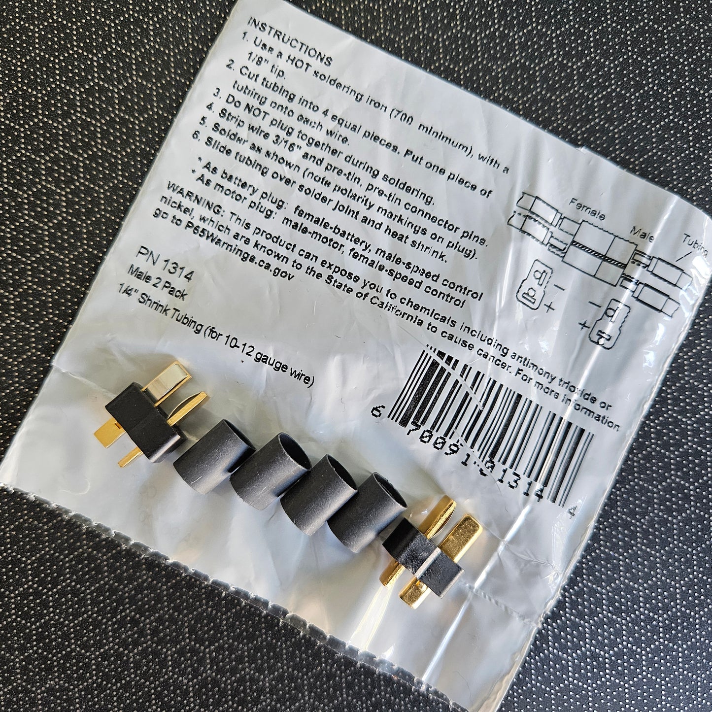 Ultra Plug HB Male 2 Pack 1/4 Shrink
