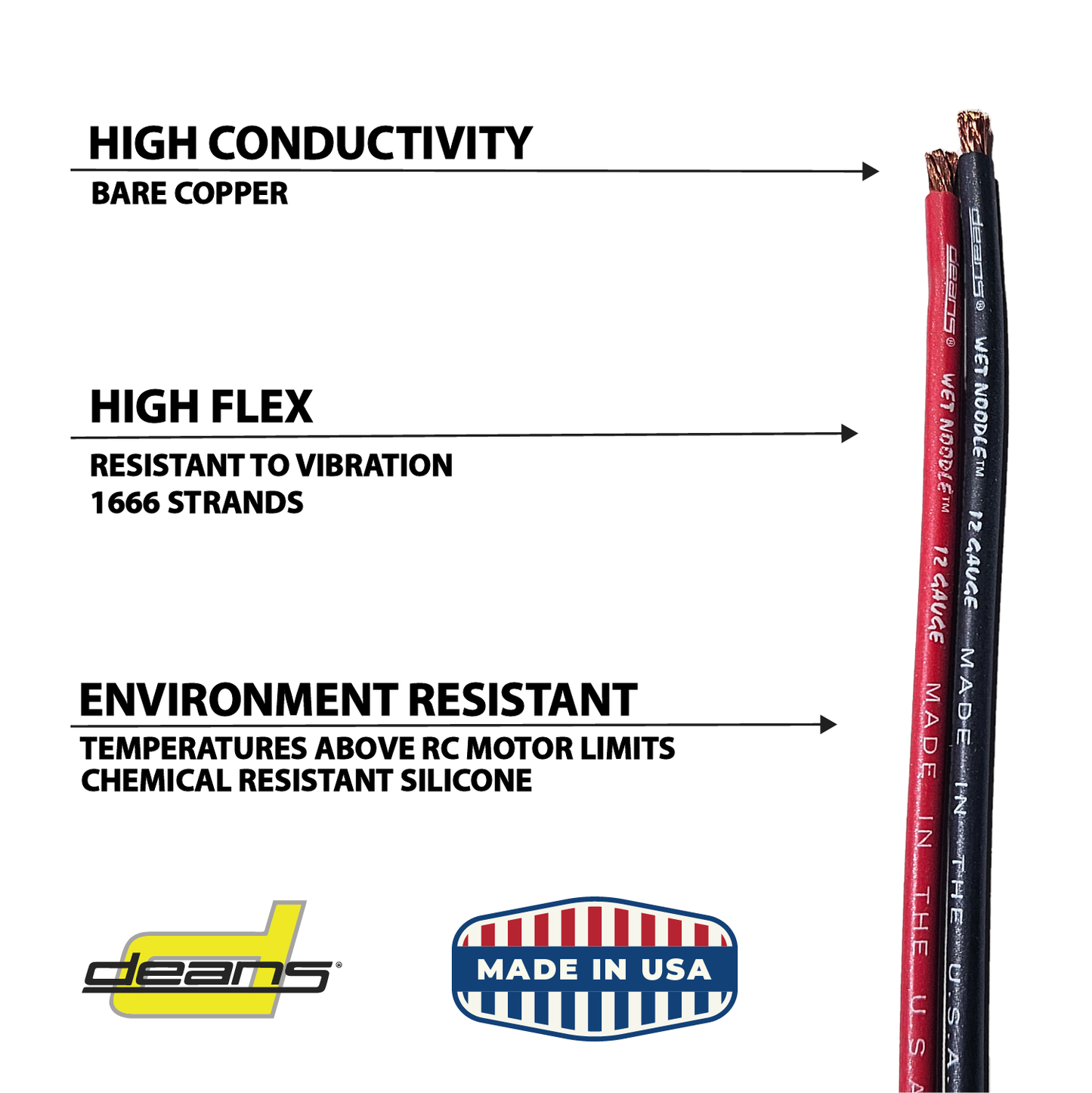 P.N. 1414 - 12 Gauge Wet Noodle™ Red 6' Length