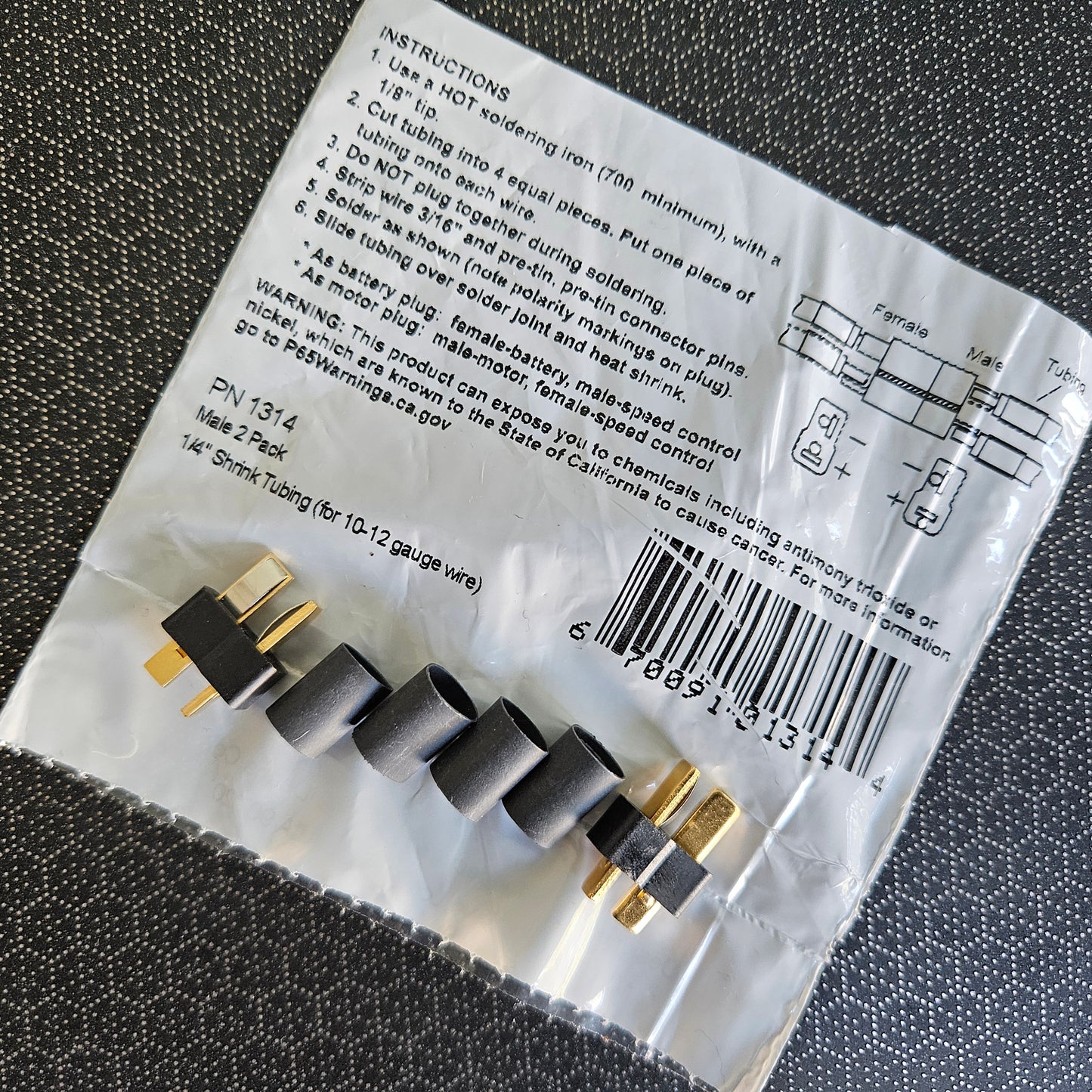Ultra Plug HB Male 2 Pack 1/4 Shrink